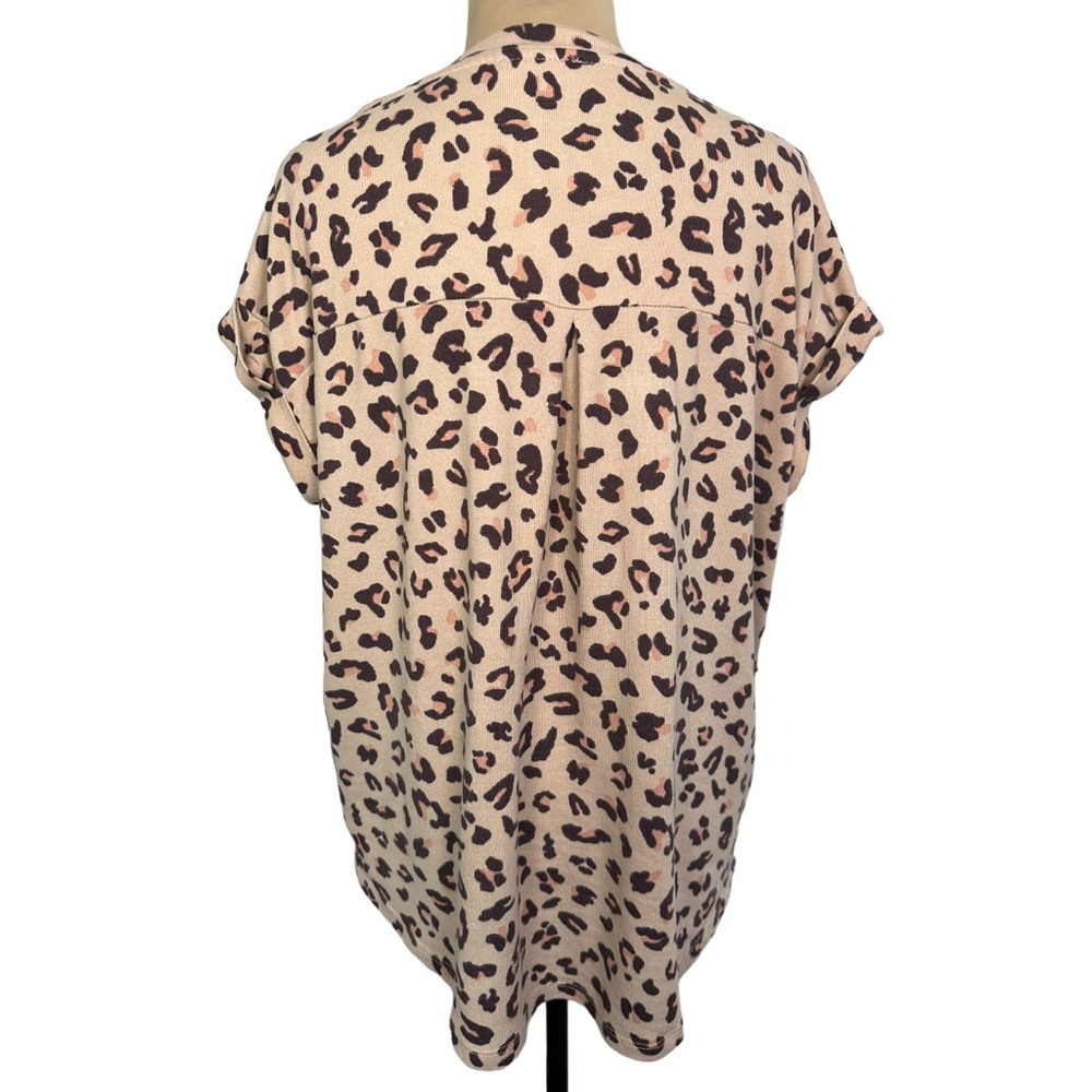 Como Vintage Leopard Print Lounge Top XL Soft Oversized Athleisure Tee - Picture 5 of 6